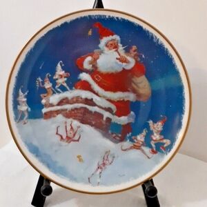 Vintage Limited Edition Fine China Santa Plate by Julian Ritter